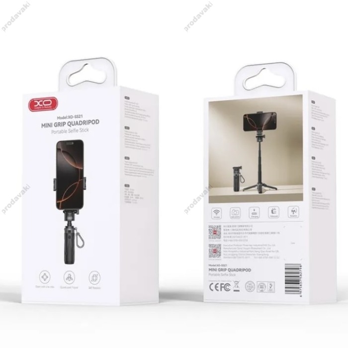 Монопод-трипод XO SS21 3-in-1 Multi-function Mini BT Selfie Stick 0.41m Black